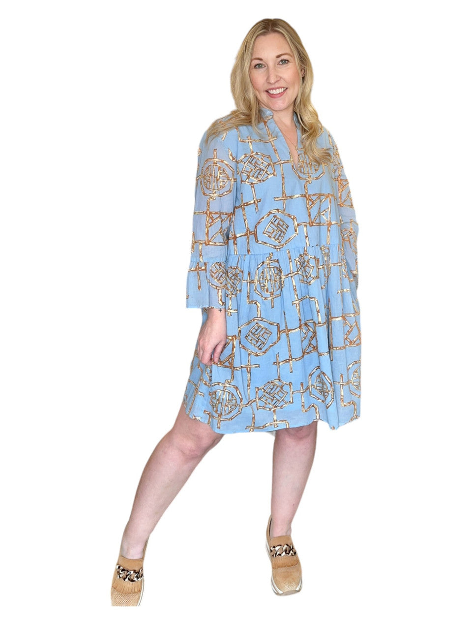 Jude Connally Faith Bamboo Lattice Gold Bluebell l