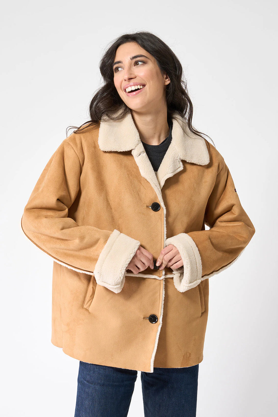 FAUX SUEDE W/SHERPA LINING A2561 BY BATELA