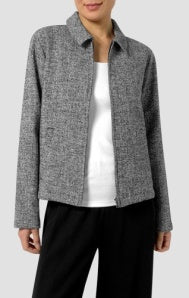 CLASSIC COLLAR ZIP-UP JACKET #F5VBZ-J5818M BY EILEEN FISHER