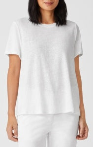 CREW NECK SHORT SLVE TOP #QRIZ1-T5852M BY EILEEN FISHER