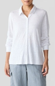 CLASSIC COLLAR SHORT SHIRT #S5IZ1-T6262M BY EILEEN FISHER