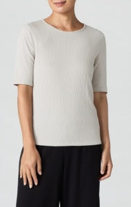 CREW NECK ELBOW SLV TOP S5PTB-T6189M BY EILEEN FISHER