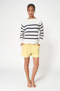 STRIPED BOAT NECK SWEATER A1873 BY BATELA