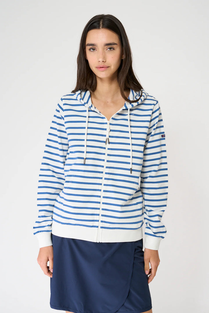 STRIPED COTTON HOODIE A2002 BY BATELA