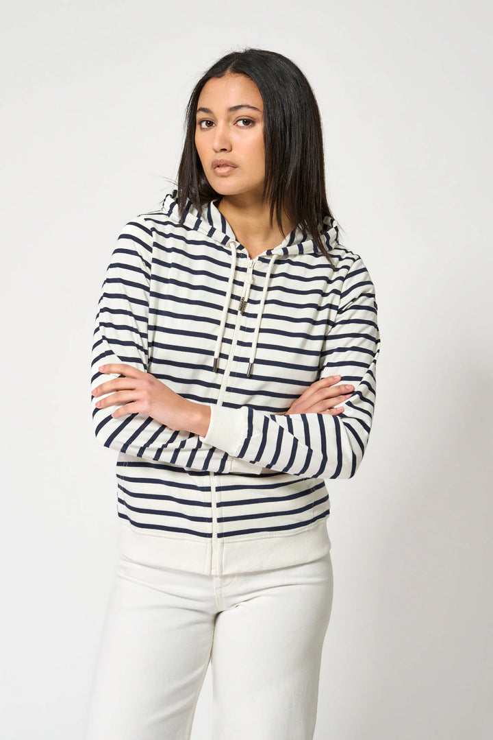 STRIPED COTTON HOODIE A2002 BY BATELA