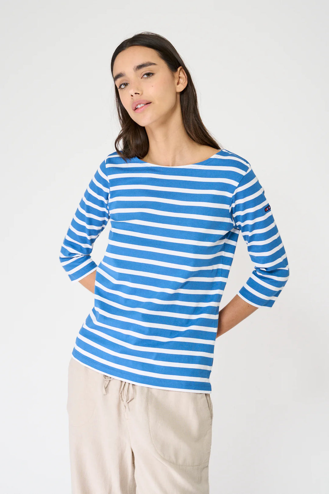 3/4 SLV STRIPED TEE A2057 BY BATELA