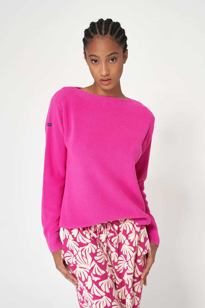 BOAT NECK COTTON SWEATER A2415 BY BATELA