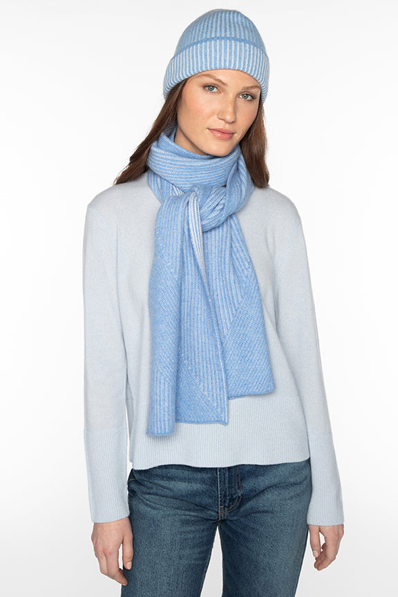 PLAITED RIB CASHMERE SCARF #LFAC4-153 BY KINROSS