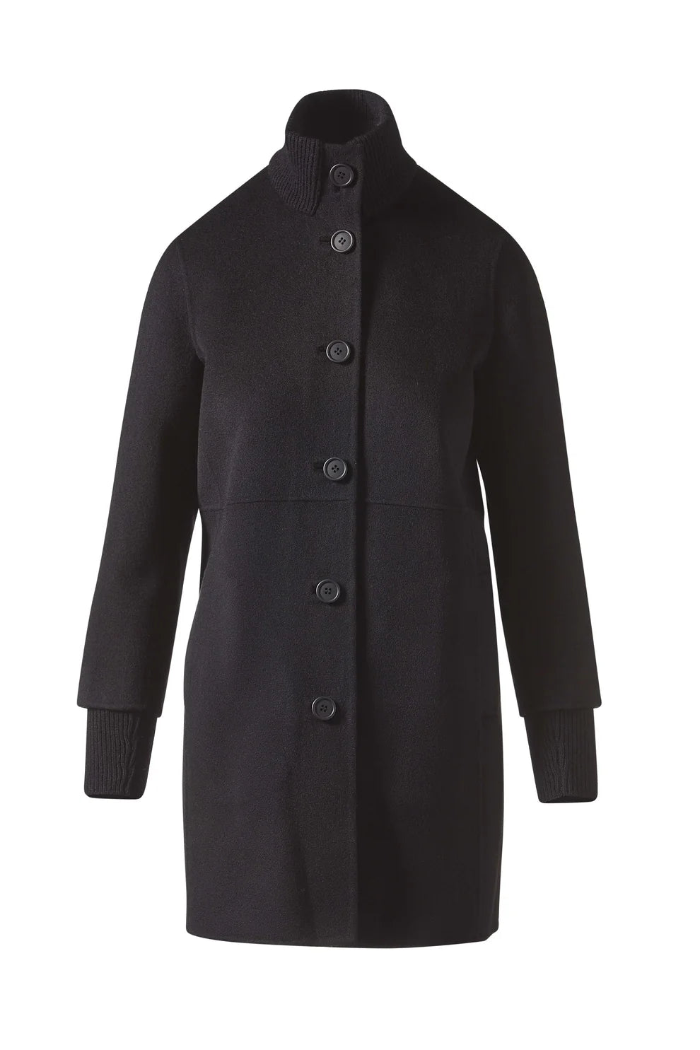BUTTON FRONT KNIT TRIM COAT #LFOJ4-105 BY KINROSS