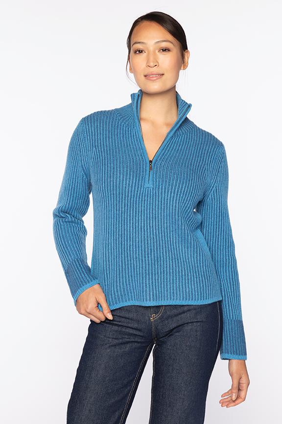 PLAITED RIB ZIP MOCK #LFSC5-176