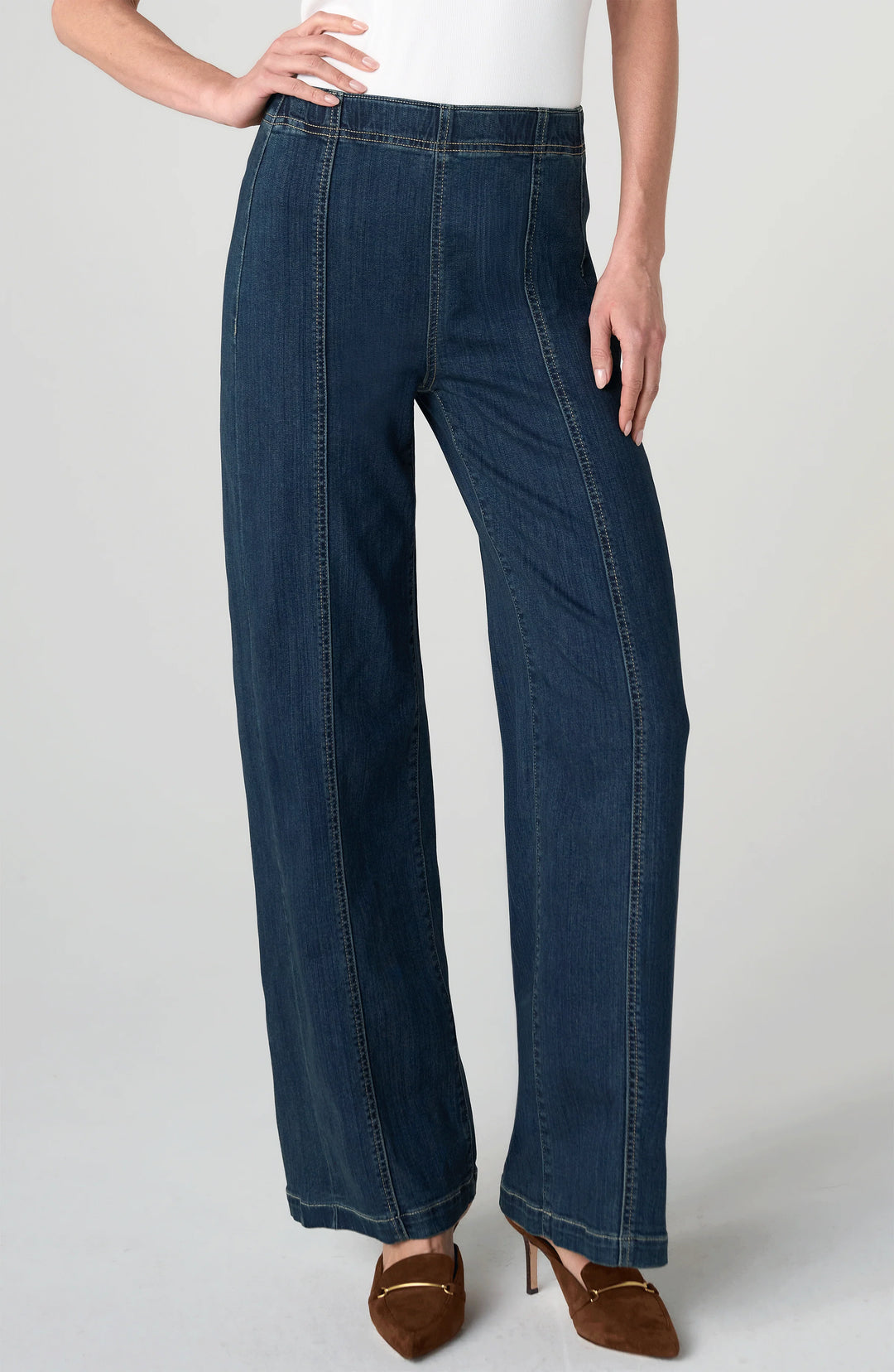 HR PULL-ON WIDE LEG W/SEAM DETAIL 32" JEAN BY LIVERPOOL
