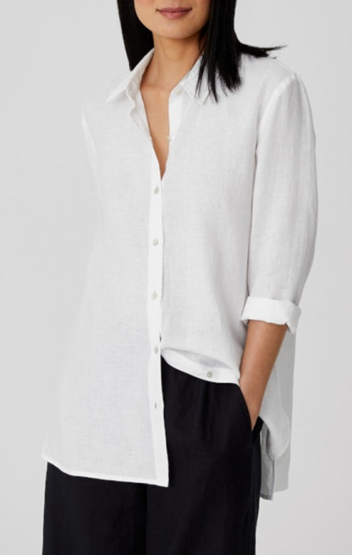 CLASSIC LINEN SHIRT S4OLA-T570M BY EILEEN FISHER